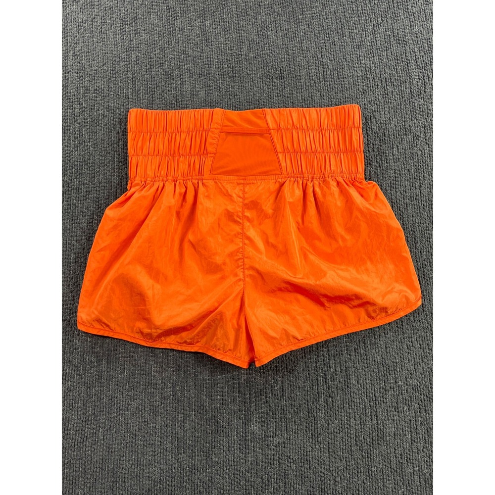 FP Movement Way Home Shorts Orange‎ High Waisted Smocked Athletic Running Sz M